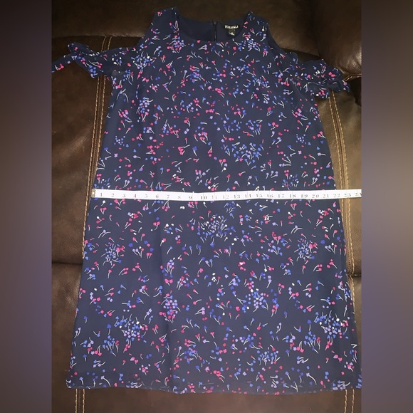 Roz & Ali Floral Shift Dress Cold Shoulder Chiffon Size 12 - Picture 5 of 6